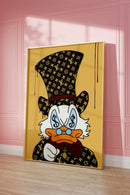 Luxury Duck Cartoon Poster · Money Eyes Design · Pop Art Illustration · Street Art Style · Moderne Wandkunst · Print ohne Rahmen
